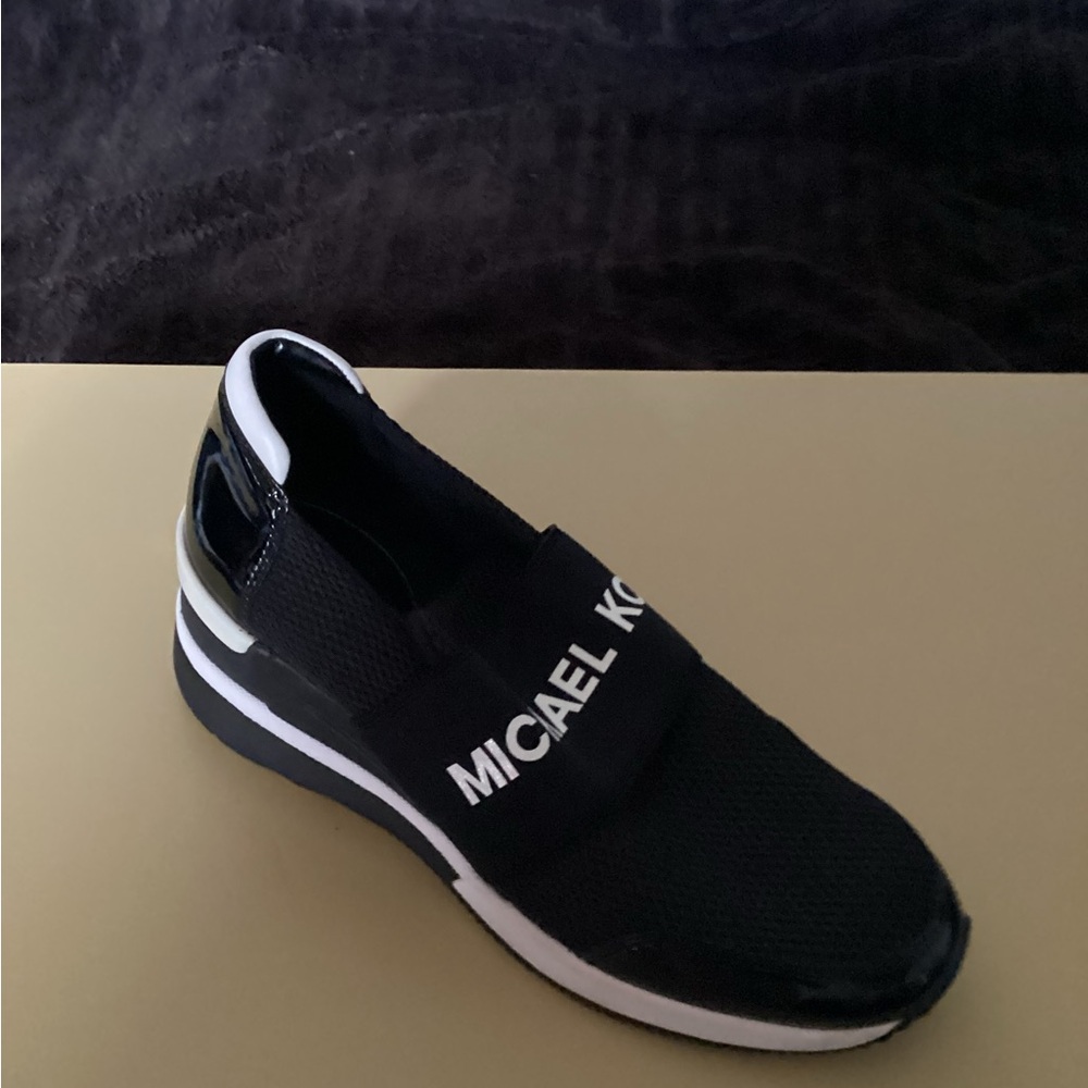 Michael Kors Black and White Slip-On Shoes - Picture 3 of 4